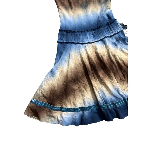 Vtg Domin y2k dark fairy grunge dress blue brown Hippie Tie Dye - Picture 10 of 15